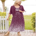 Banded-Waist Print Maxi Dress image number null