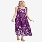 Banded-Waist Print Maxi Dress image number null