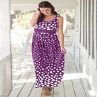 Banded-Waist Print Maxi Dress image number null