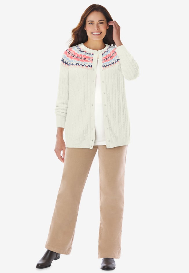 Fair Isle Cardigan Sweater image number 2