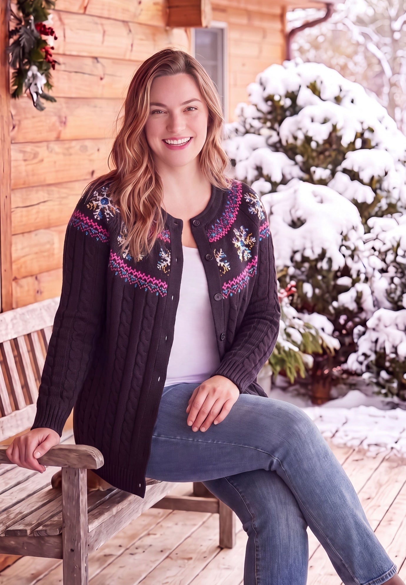 Fair Isle Cardigan Sweater image number 0