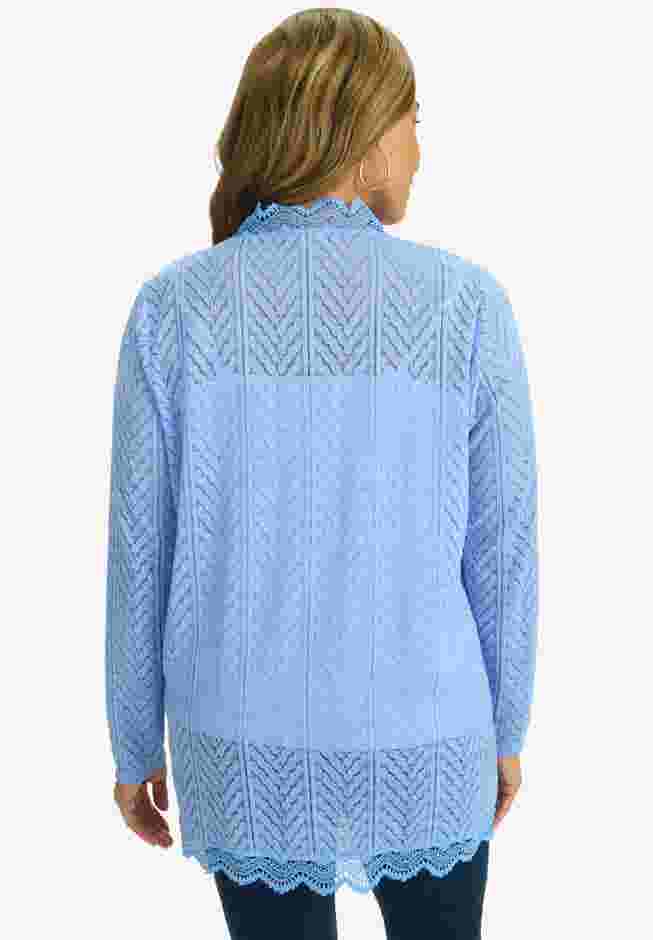 Stretch Knit Lace Topper image number 1