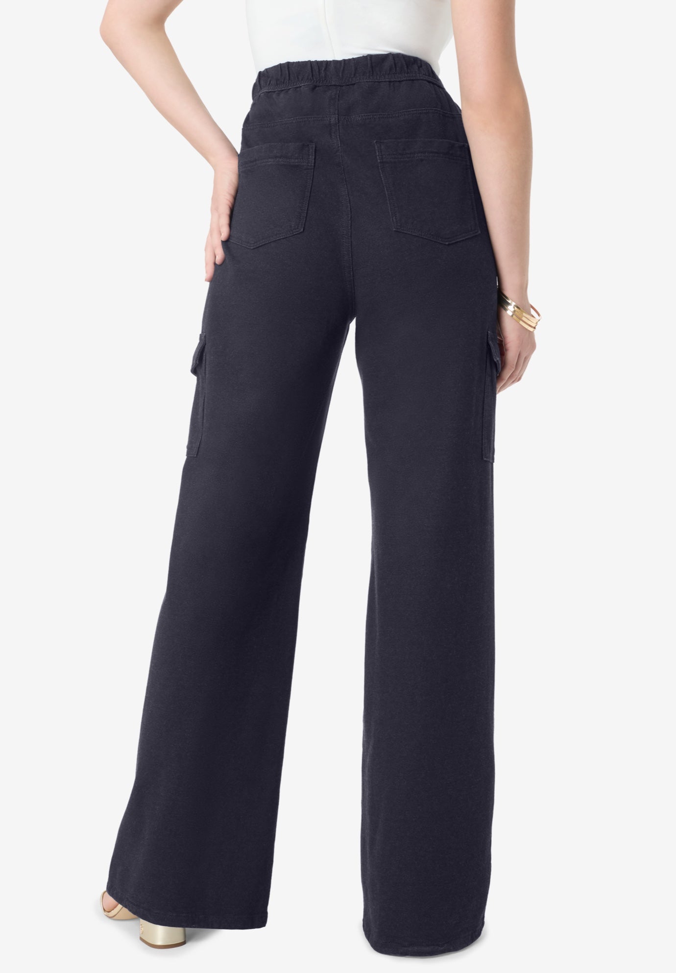 Wide Leg Cargo Knit Jean image number 2