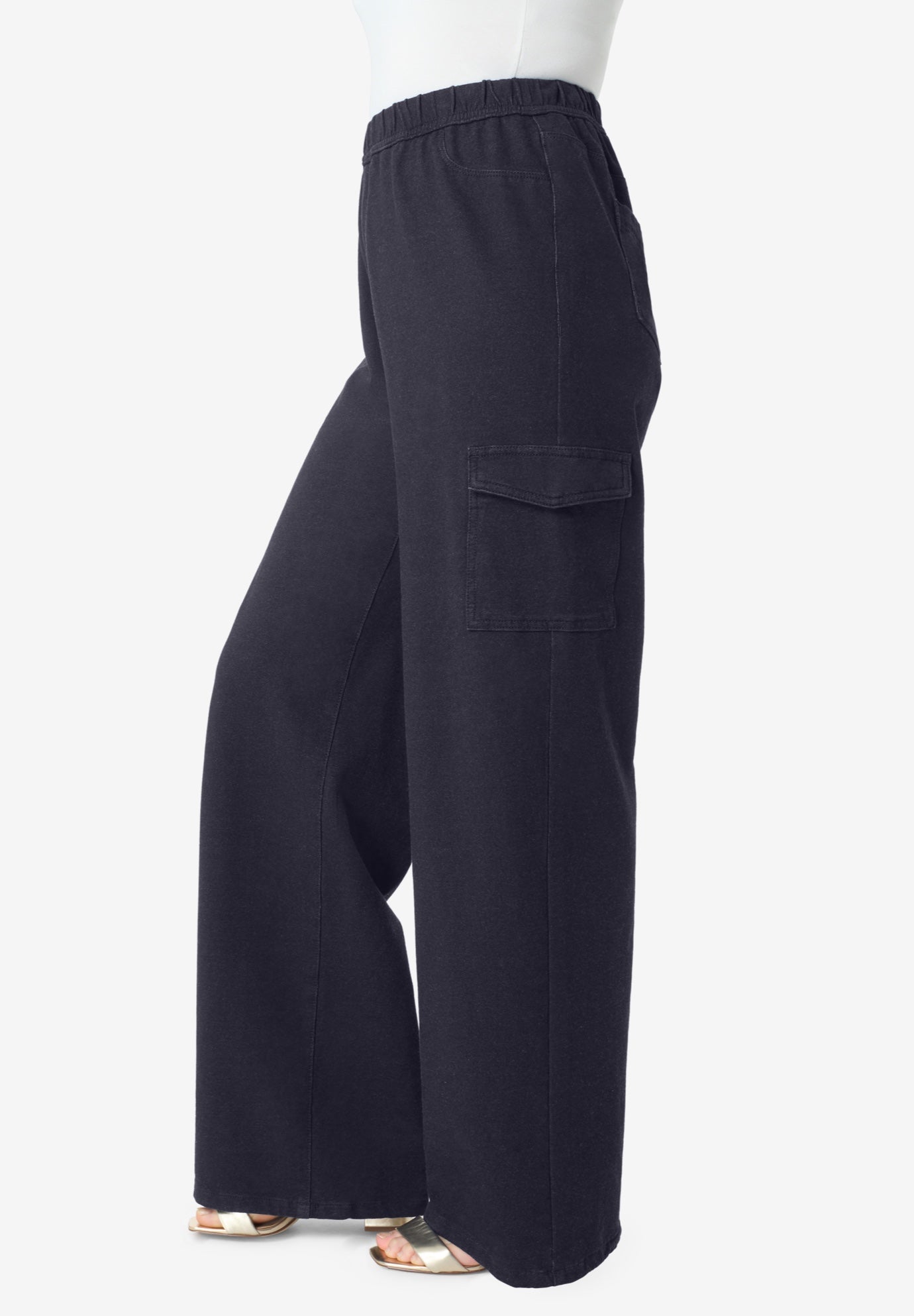 Wide Leg Cargo Knit Jean image number 3