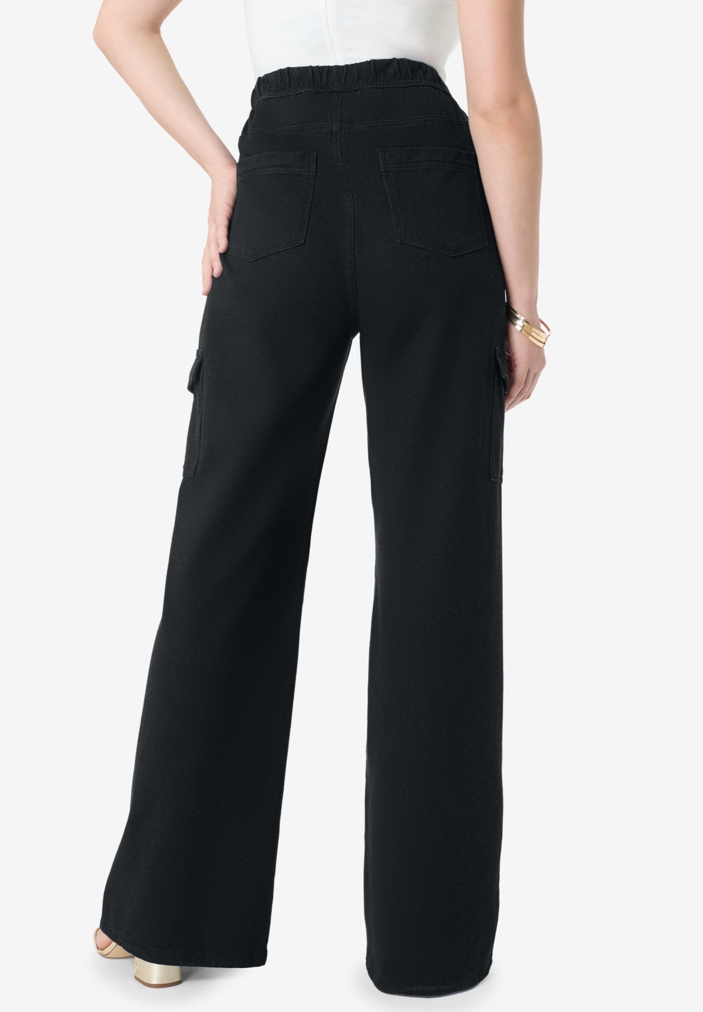 Wide Leg Cargo Knit Jean image number 1