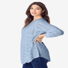 Scallop Hem Pointelle Sweater image number null