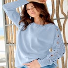 Pointelle Sleeve Pullover image number null