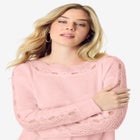 Pointelle Sleeve Pullover image number null