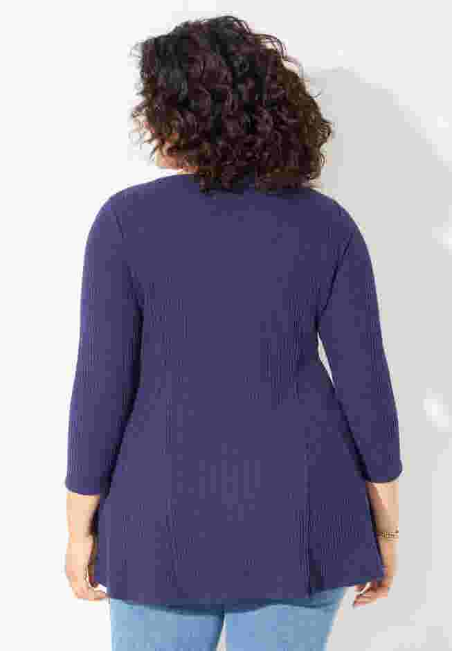 Waffle Knit Lace Trim Tunic image number 1