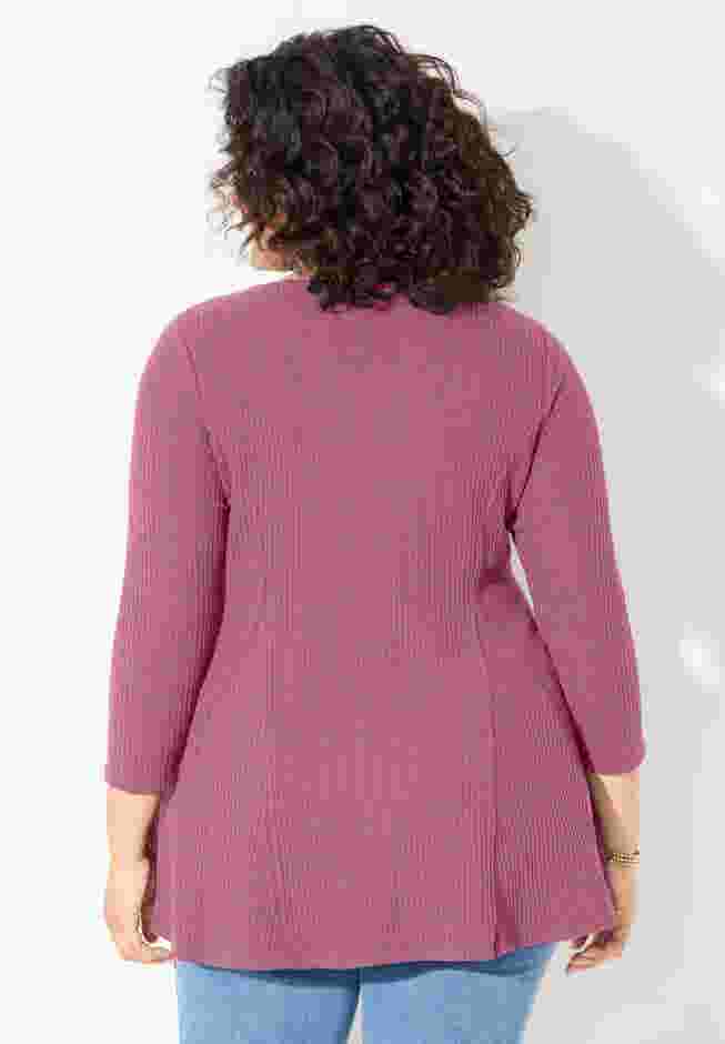 Waffle Knit Lace Trim Tunic image number 1