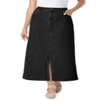 Stretch Denim Front-Slit Skirt image number null