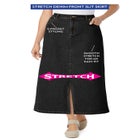 Stretch Denim Front-Slit Skirt image number null