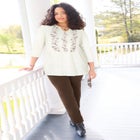 Embroidered Pintuck Tunic image number null