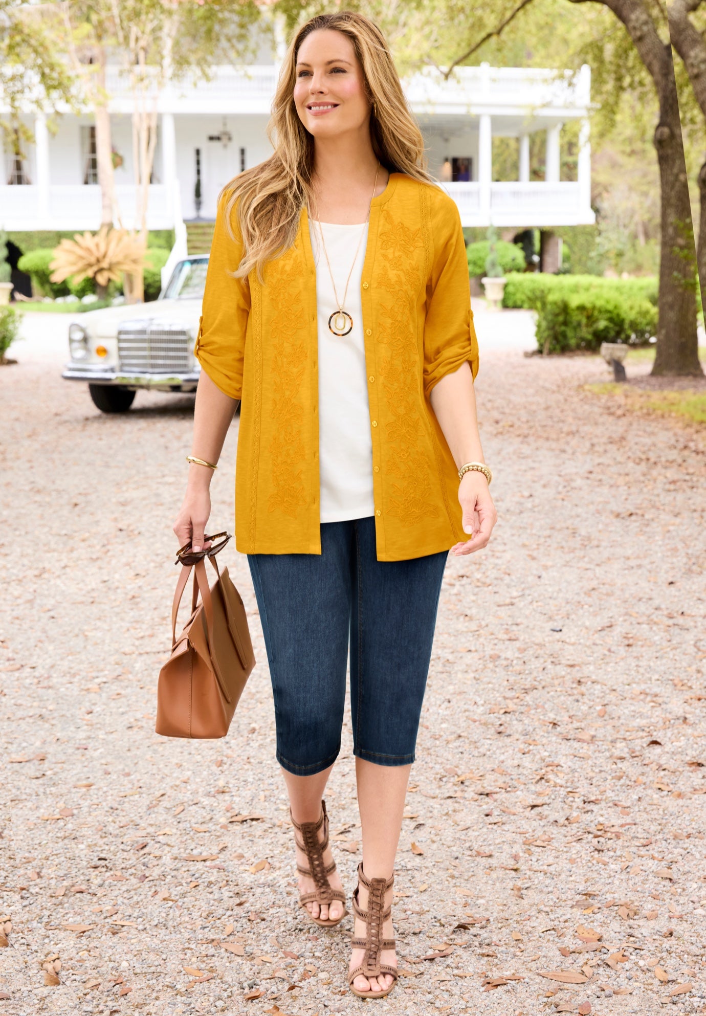 Embroidered Buttonfront Tunic image number 0