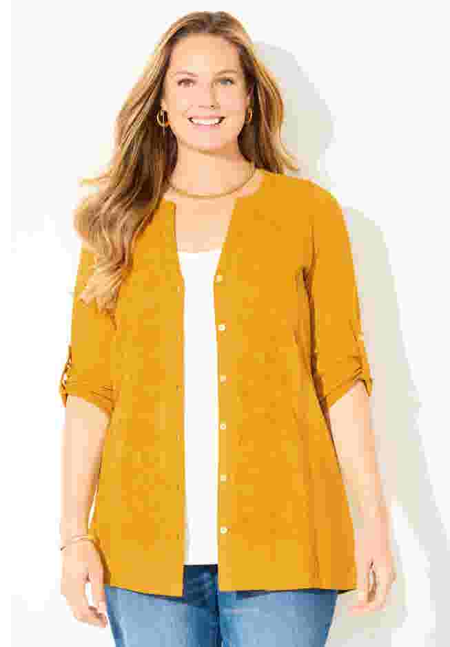 Embroidered Buttonfront Tunic image number 3