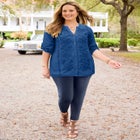 Embroidered Buttonfront Tunic image number null