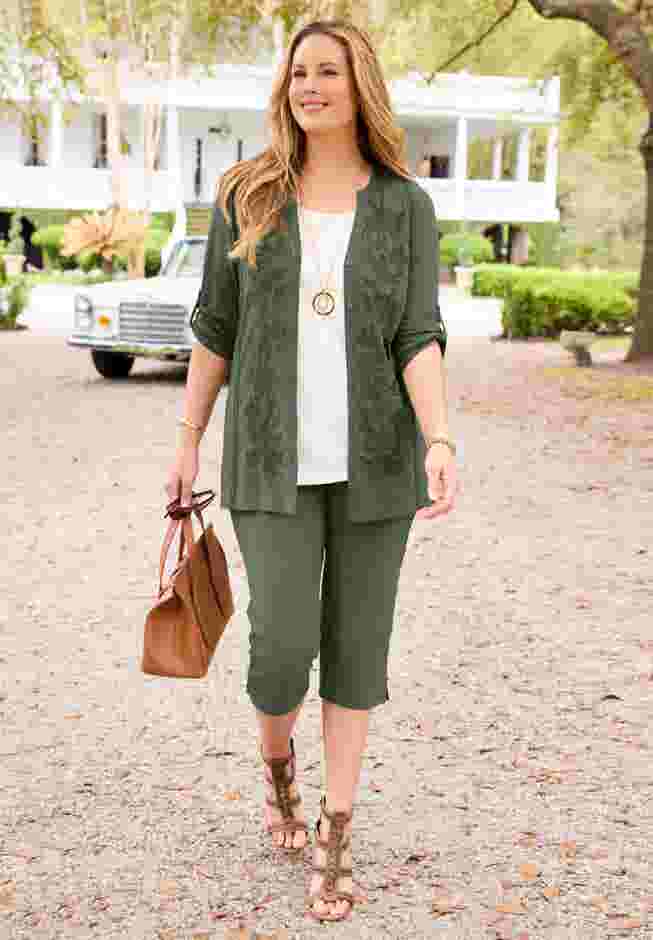 Embroidered Buttonfront Tunic image number 0