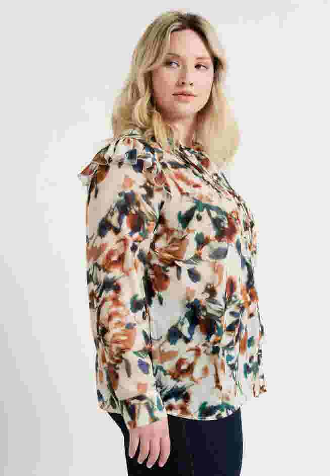 Ruffle Button-Down Blouse image number 2