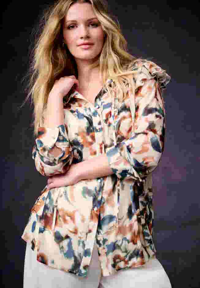 Ruffle Button-Down Blouse image number 0