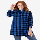 Plaid Knit Tunic With Collar image number null
