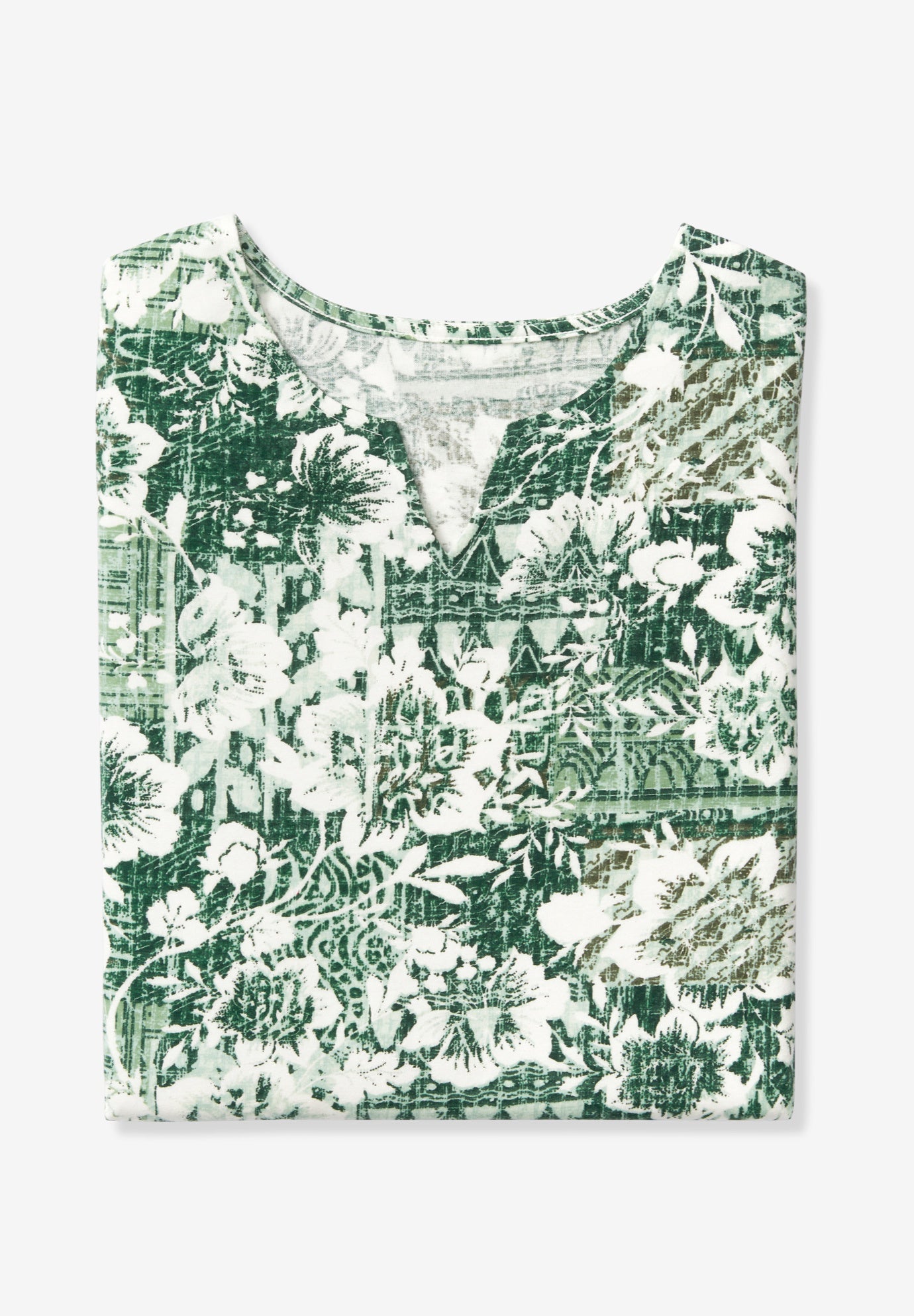 7-Day Three-Quarter Sleeve Notch-Neck Tunic image number 1