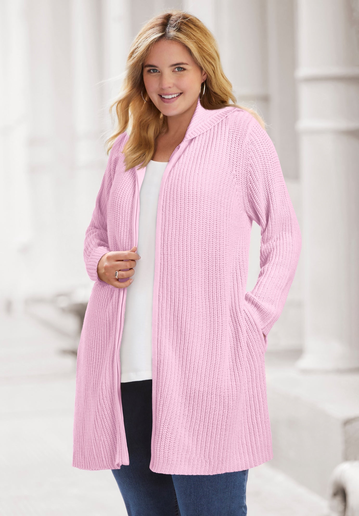 Hoodie Shaker Cardigan Sweater image number 0