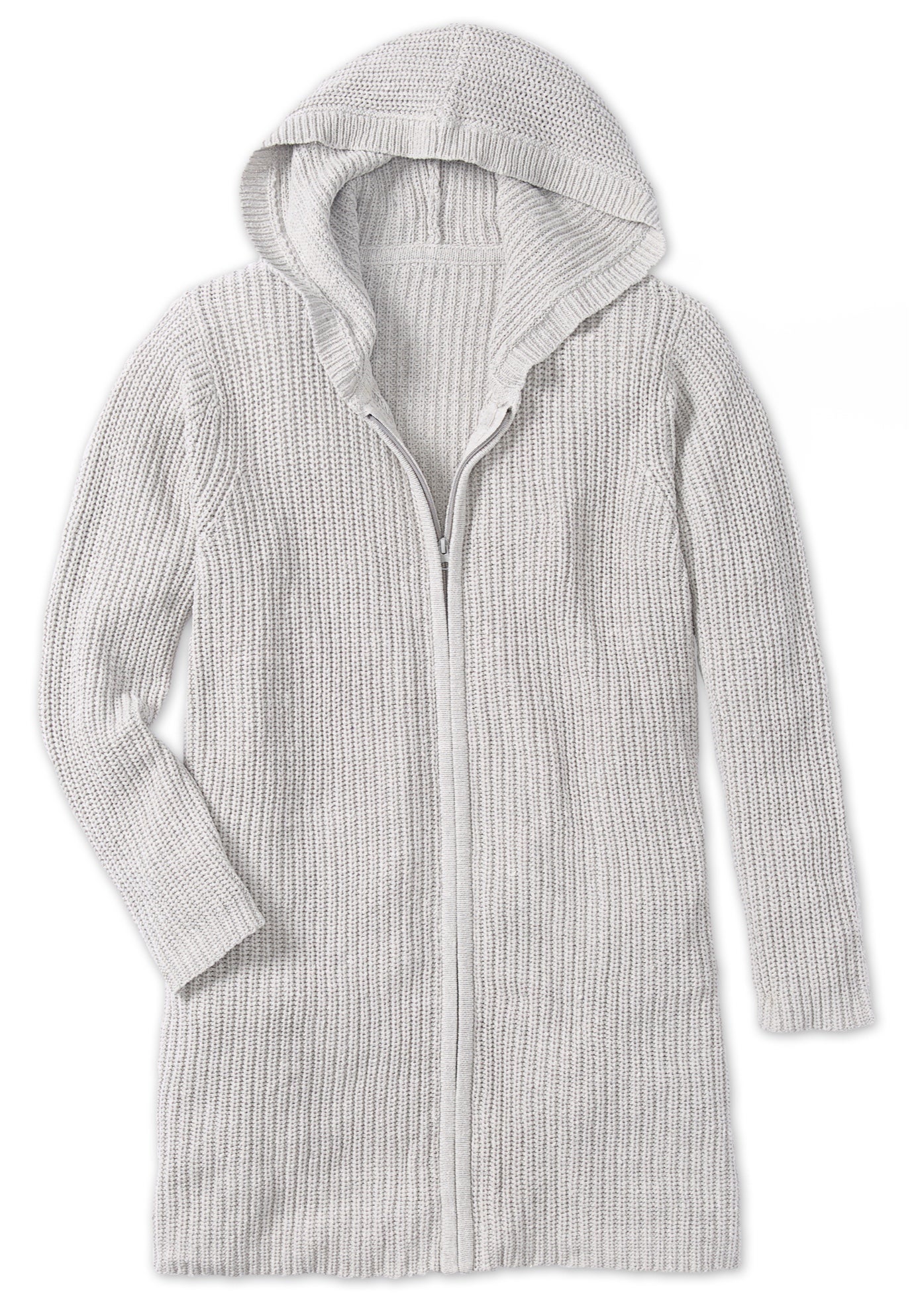 Hoodie Shaker Zipper Cardigan Sweater image number 1