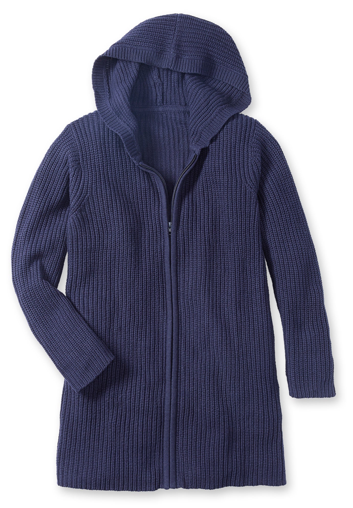 Hoodie Shaker Zipper Cardigan Sweater image number 1