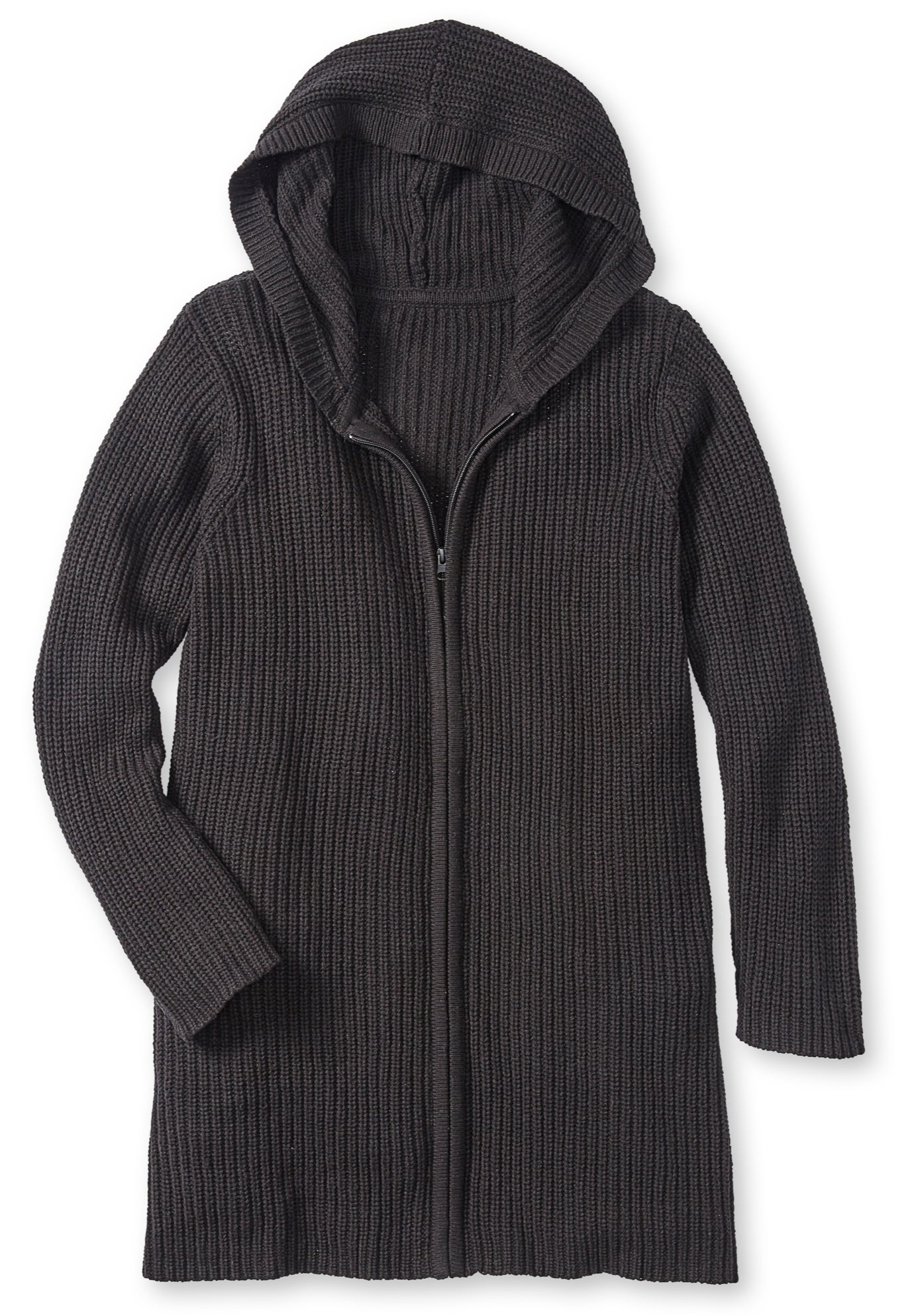 Hoodie Shaker Cardigan Sweater image number 1