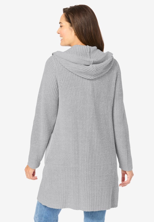 Hoodie Shaker Zipper Cardigan Sweater image number 3