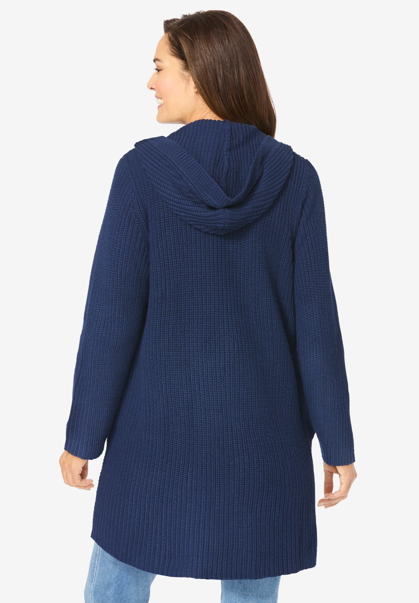 Hoodie Shaker Zipper Cardigan Sweater image number 3