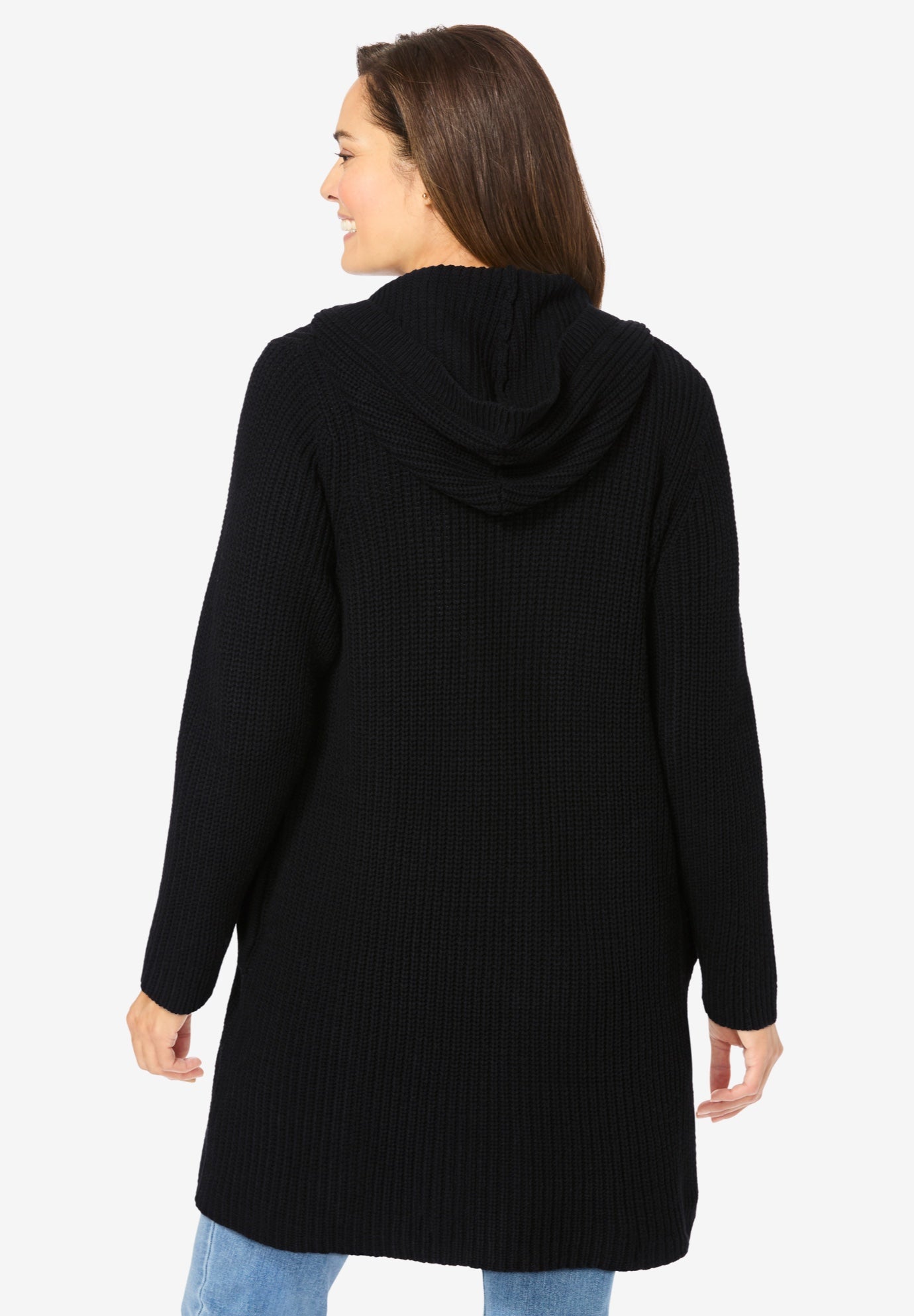 Hoodie Shaker Cardigan Sweater image number 2