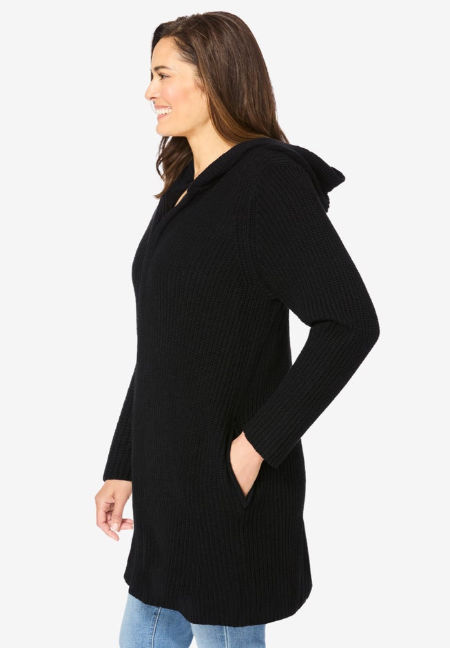 Hoodie Shaker Cardigan Sweater image number 3