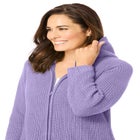 Hoodie Shaker Zipper Cardigan Sweater image number null