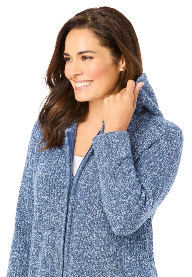 Hoodie Shaker Zipper Cardigan Sweater image number 1