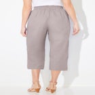 Flat Front Linen Capri image number null