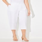 Flat Front Linen Capri image number null
