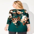 V-Neck Placement Print Top image number null