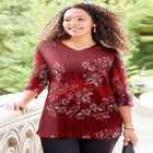 V-Neck Placement Print Top image number null