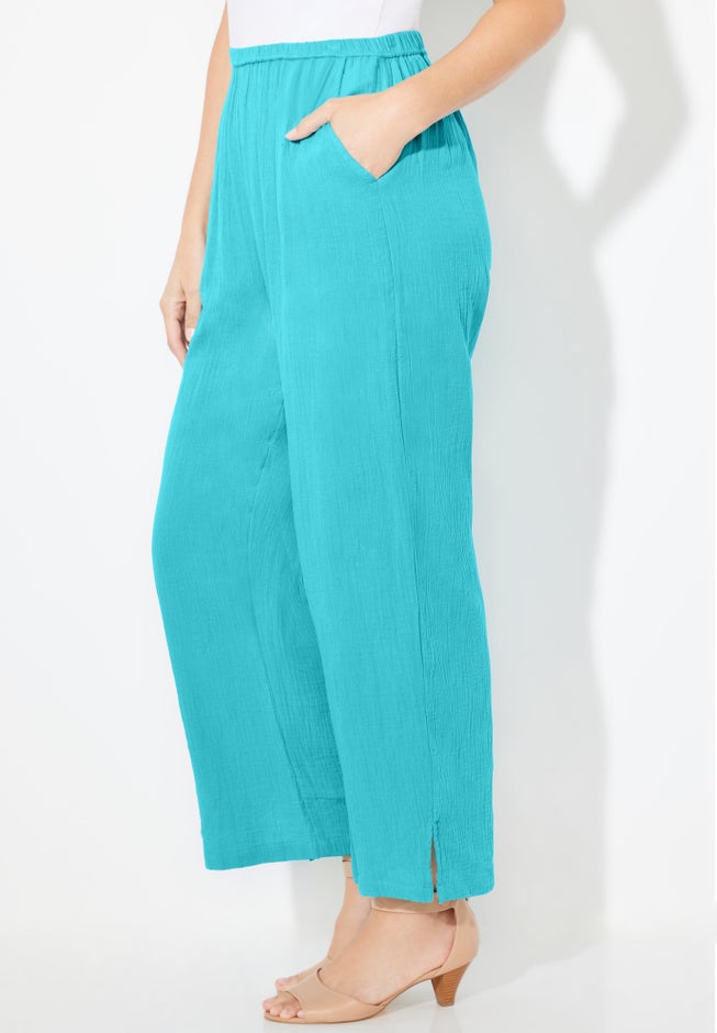 AnyWear Pucker Cotton Wide Leg Pant image number 3