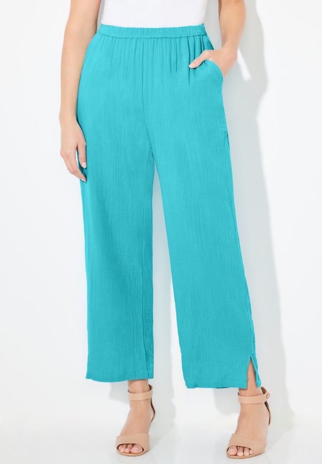 AnyWear Pucker Cotton Wide Leg Pant image number 0