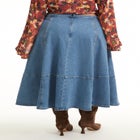 Fit-And-Flare Denim Midi Skirt image number null