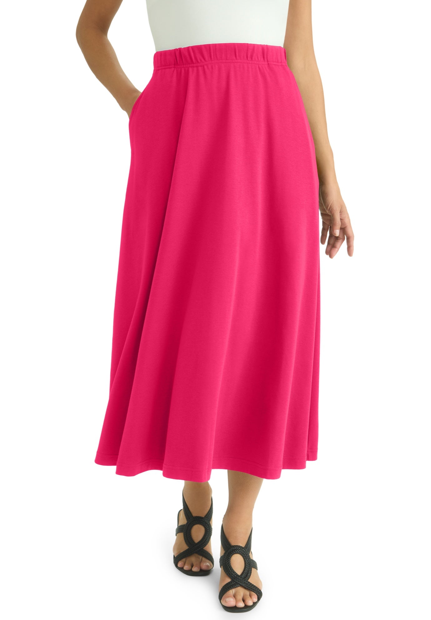 Soft Ease Cotton Knit Swing Skirt image number 0