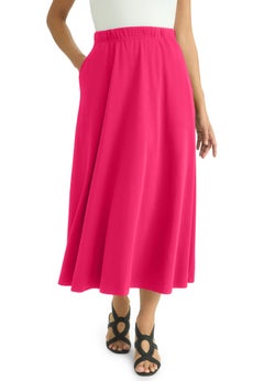 Soft Ease Cotton Knit Swing Skirt