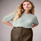 Puff-Sleeve Knit Sweater image number null