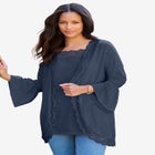 Lace-Detailed Cardigan and Tank Set image number null