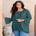 Lace-Detailed Cardigan and Tank Set image number null