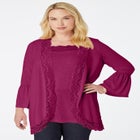 Lace-Detailed Cardigan and Tank Set image number null