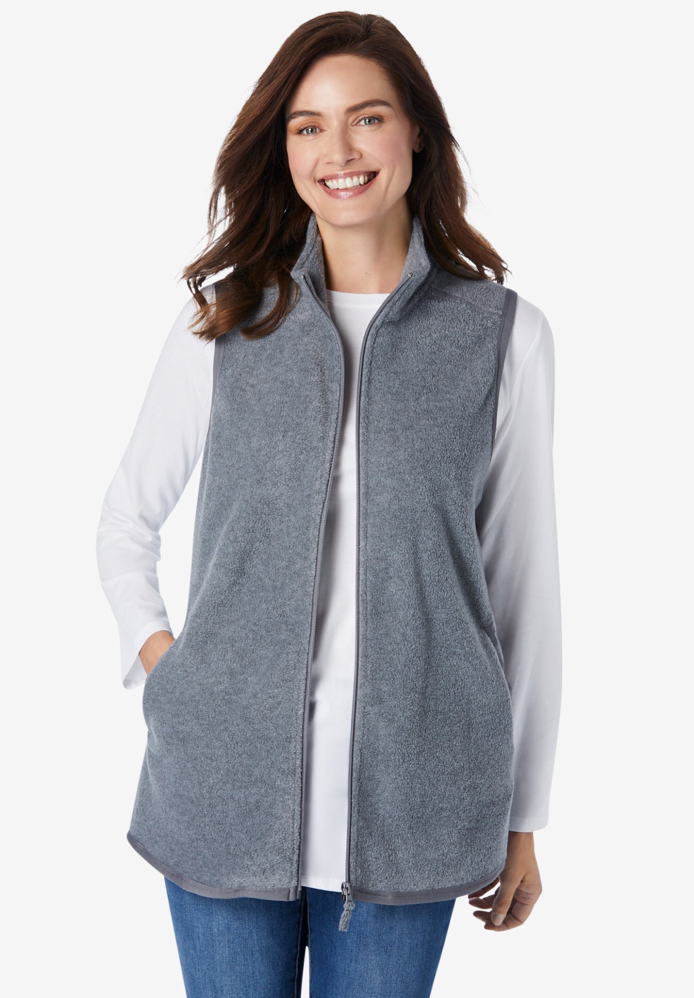 Zip-Front Microfleece Vest image number 0
