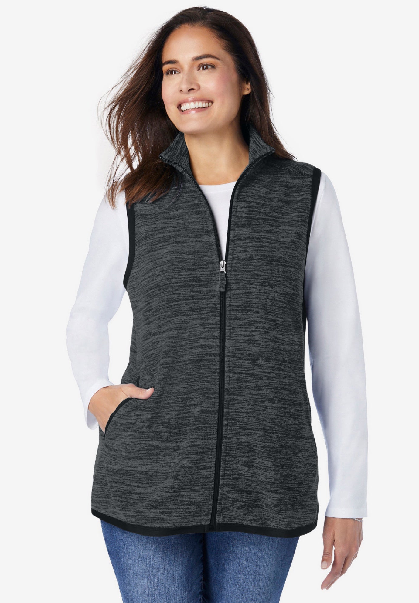 Zip-Front Microfleece Vest image number 0